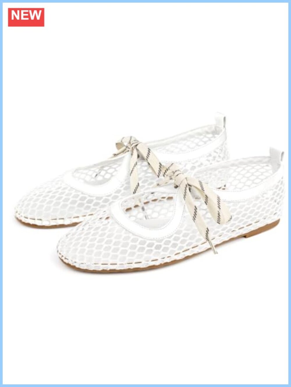 Lace Up Ballet Flats Women Mesh Mary Jane Shoes Round Toe